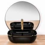 Накладной умывальник Rea Belinda Black Gold Edge